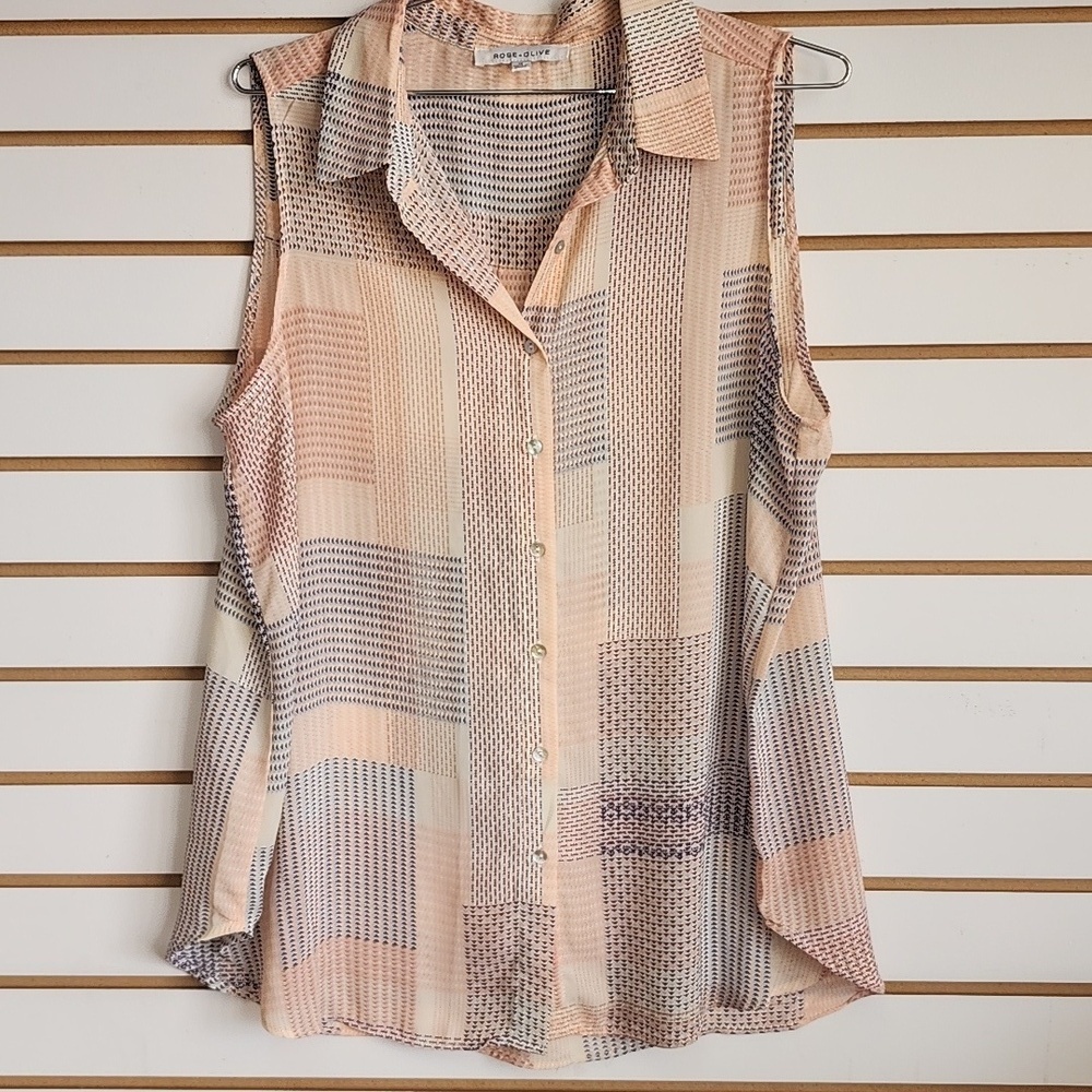 Rose & Olive Blouse 1x